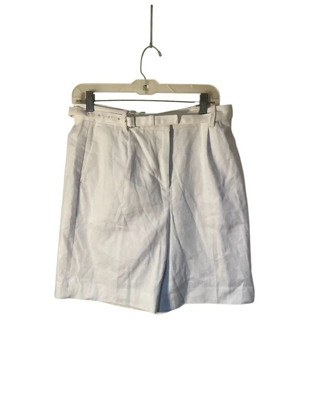 NWT J. crew women’s white high waisted linen blend shorts preppy 6